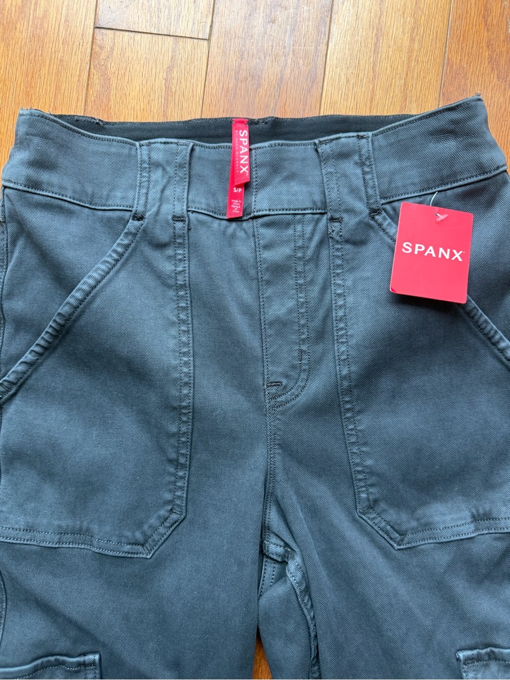 SPANX Charcoal Stretch Cargo Pants